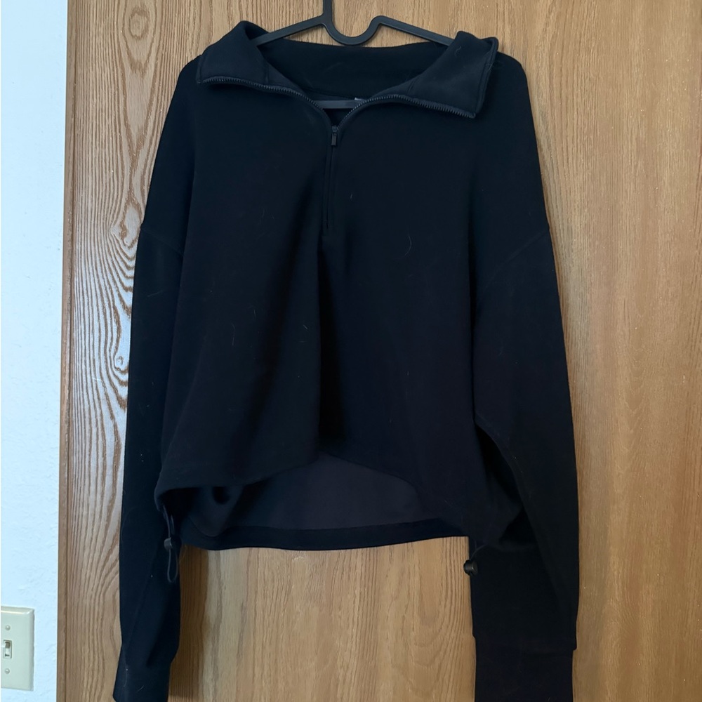 Elegant Black Zip-Up Hoodie for Women